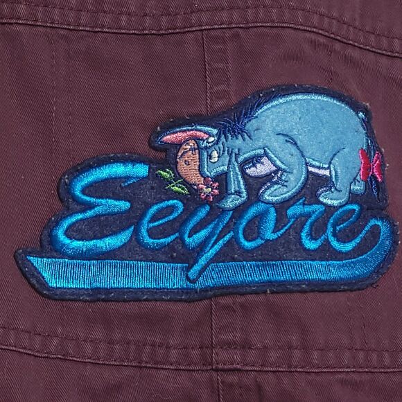 VINTAGE Disney Eeyore Bib Overall Denim Pants Size XL Purple Winnie the Pooh 90s - Picture 7 of 14